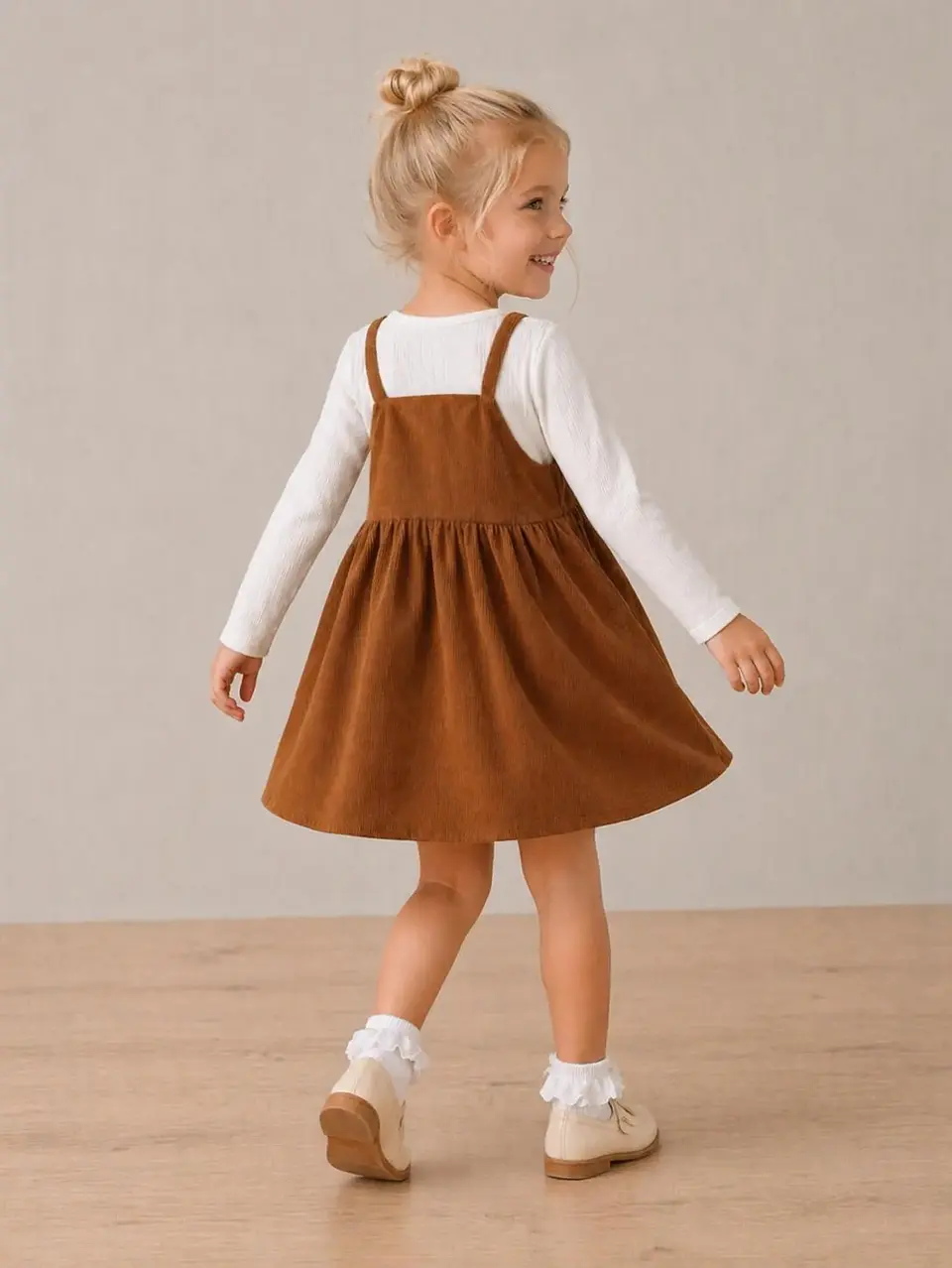 Girls Button-Front Pinafore Dress Sewing Pattern 2