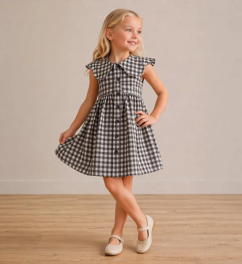 Girls Peter Pan Collar Dress Sewing Pattern 3