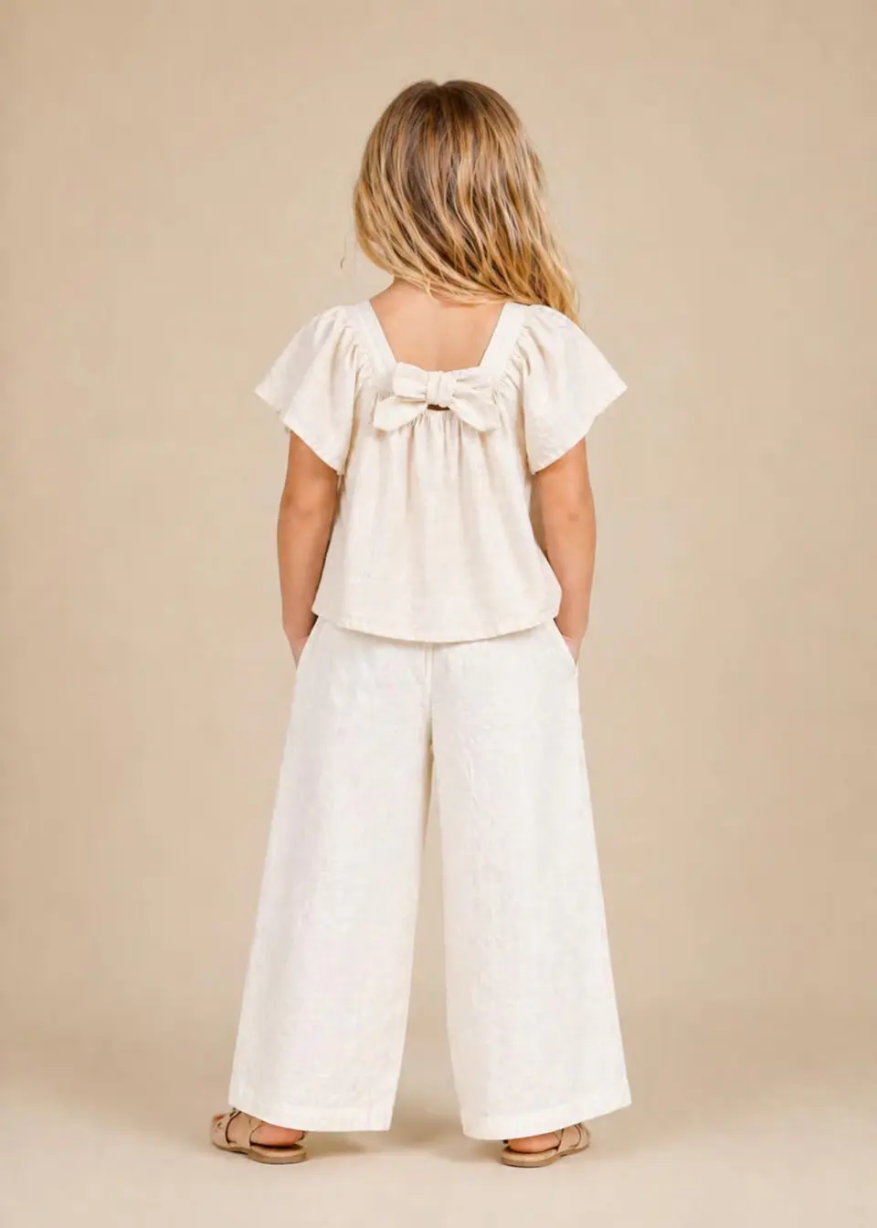 Girls Flutter Sleeve Top and Wide Leg Pants Sewing Pattern 2