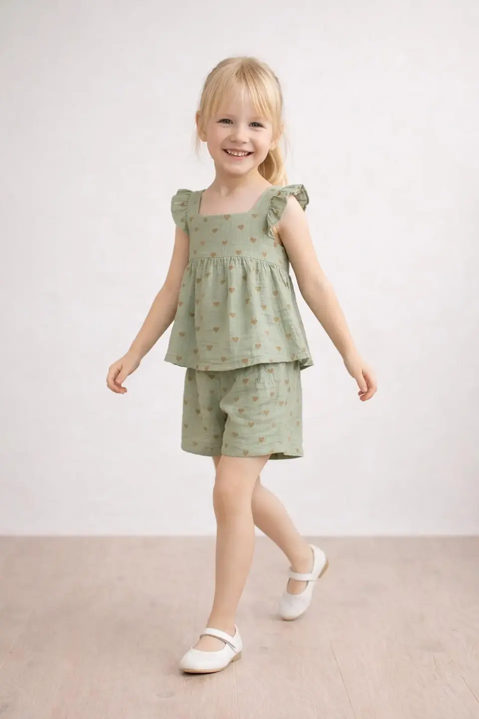 Girls Ruffle Top and Shorts Sewing Pattern 3