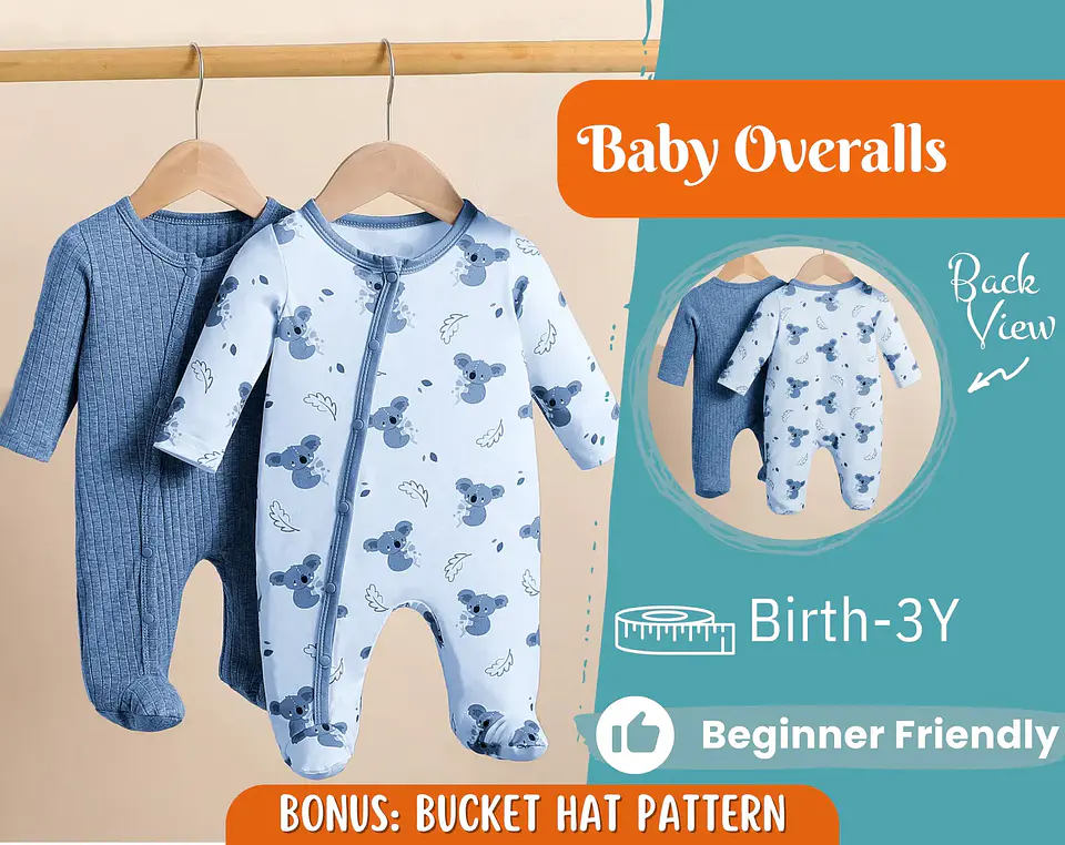 Baby Newborn Jumpsuit Sewing Pattern for Kids 1