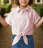 Girls Tie-Front Button-Up Shirt Sewing Pattern - thumbnail 2