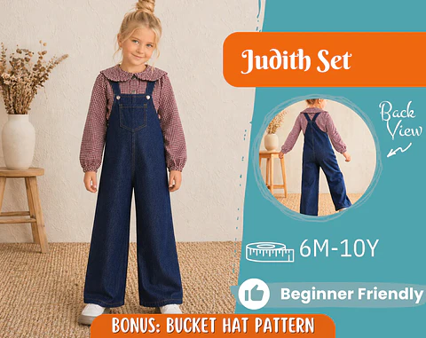 Girls Wide-Leg Overall and Blouse Sewing Pattern