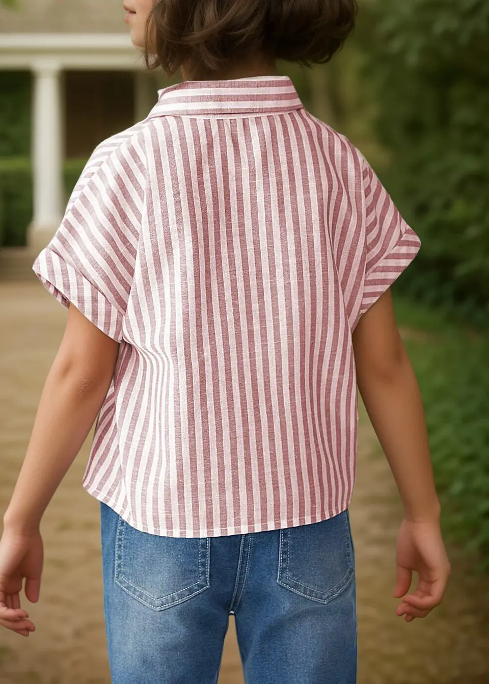 Girls Tie-Front Button-Up Shirt Sewing Pattern 3