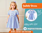 Girls Puff Sleeve Bow Dress Sewing Pattern - thumbnail 1