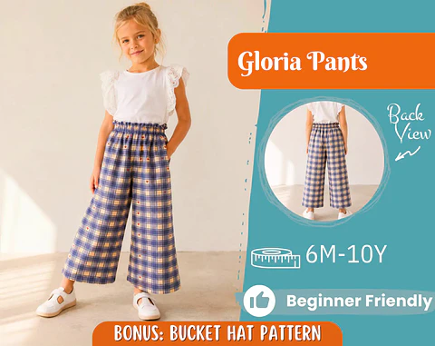Girls Wide Leg Pants Sewing Pattern