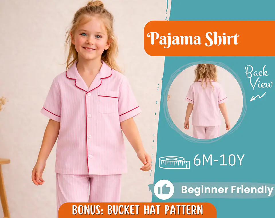 Pajama Shirt Sewing Pattern for Kids 1