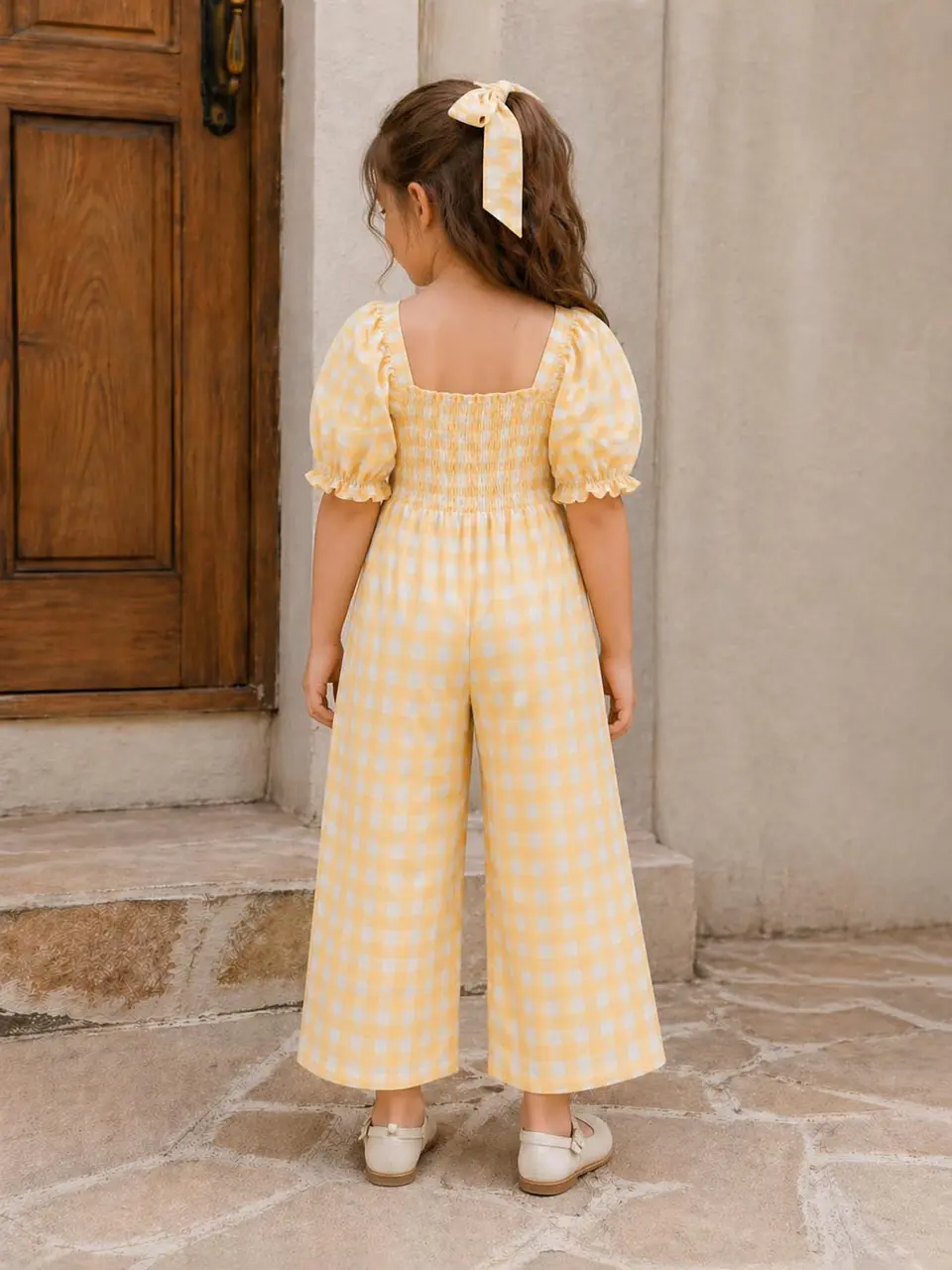 Girls Smocked Wide-Leg Jumpsuit Sewing Pattern 2