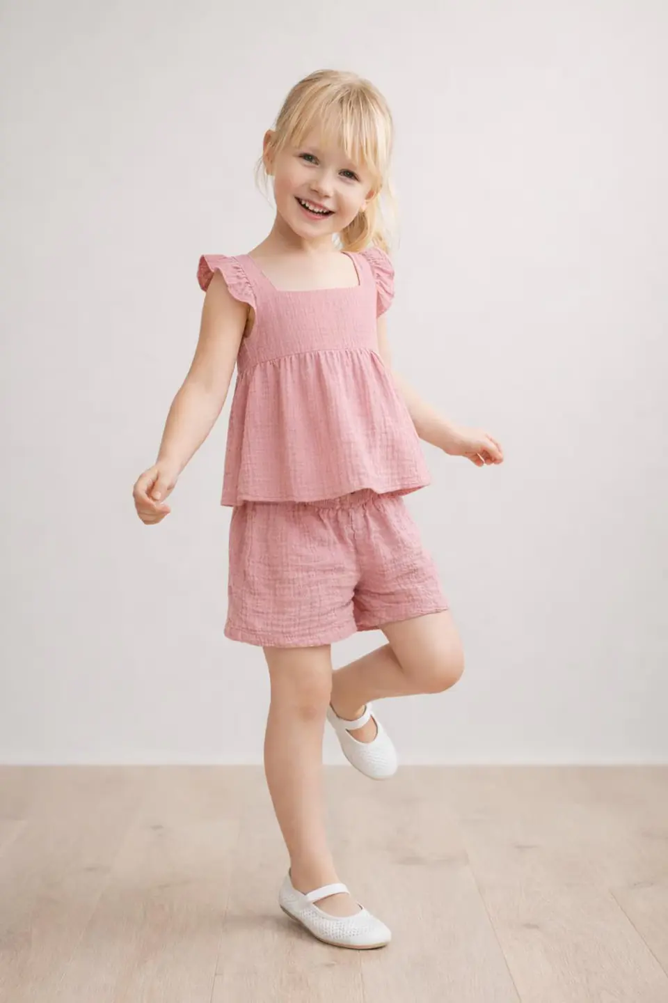 Girls Ruffle Top and Shorts Sewing Pattern 4