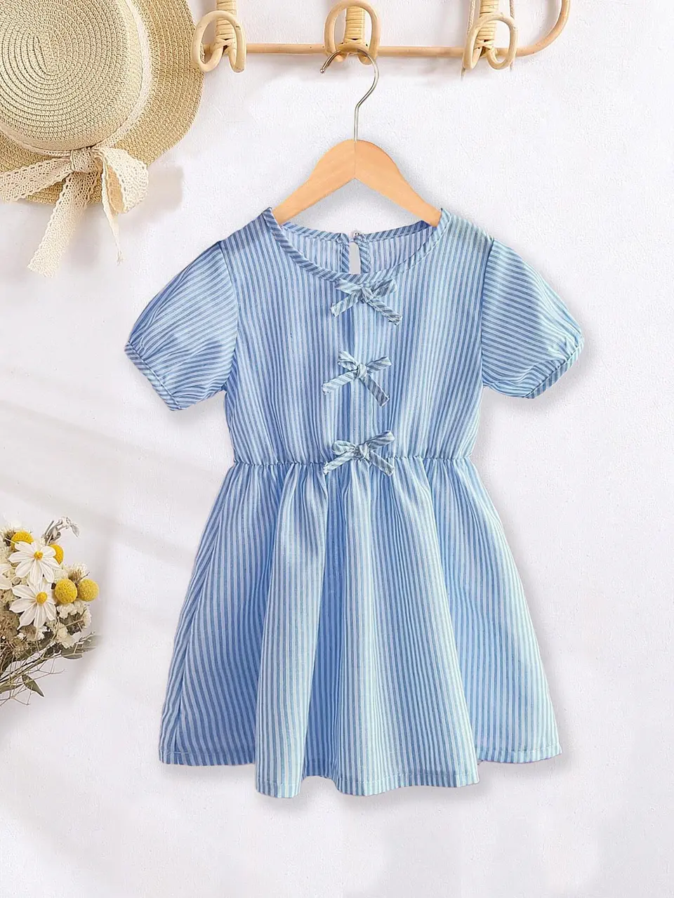 Girls Puff Sleeve Bow Dress Sewing Pattern 4