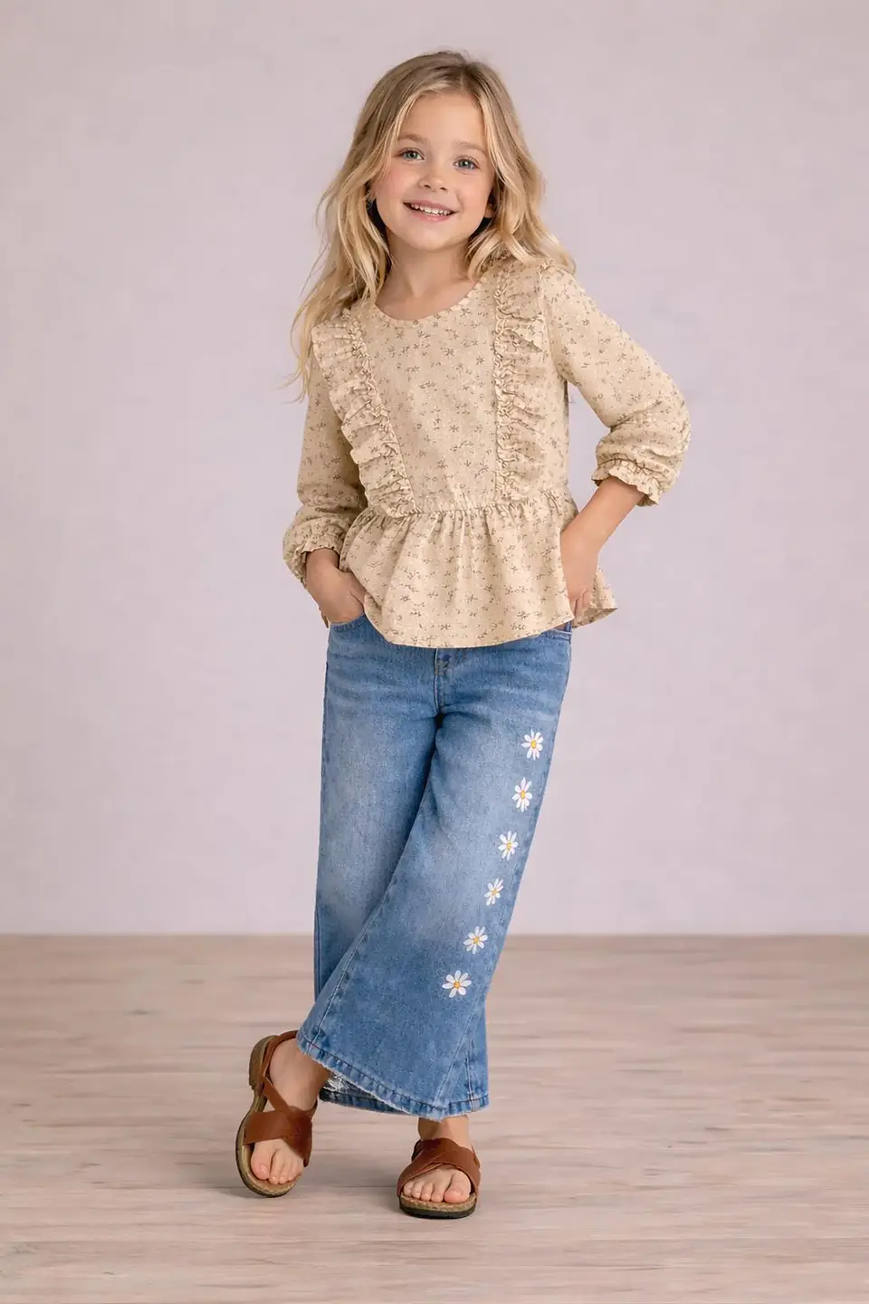 Girls Ruffle Peplum Blouse Sewing Pattern 4