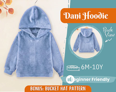 Kids Hoodie Sewing Pattern PDF