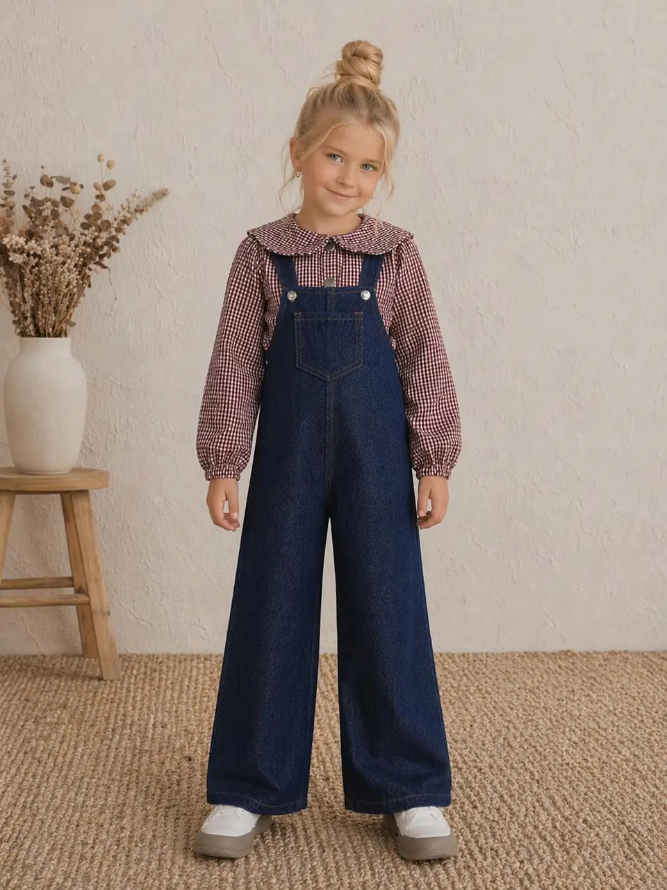 Girls Wide-Leg Overall and Blouse Sewing Pattern 5