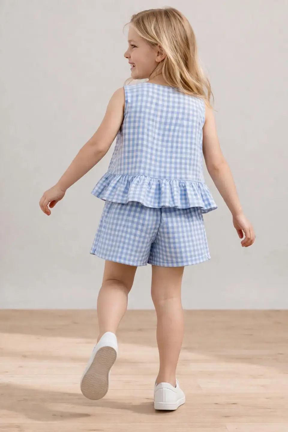 Girls Ruffle Top and Shorts Sewing Pattern 4