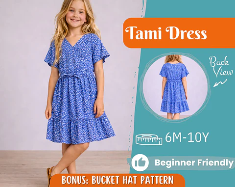 Girls Tiered Ruffle Dress Sewing Pattern