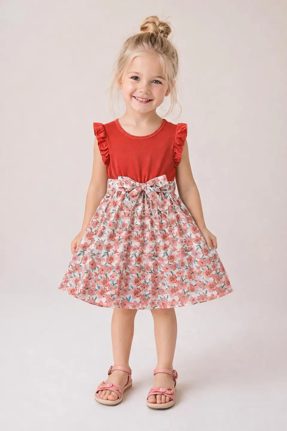 Girls Ruffle Sleeve Dress Sewing Pattern 3