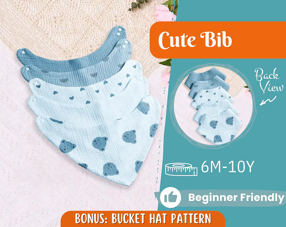 Baby Bandana Bib Sewing Pattern 1