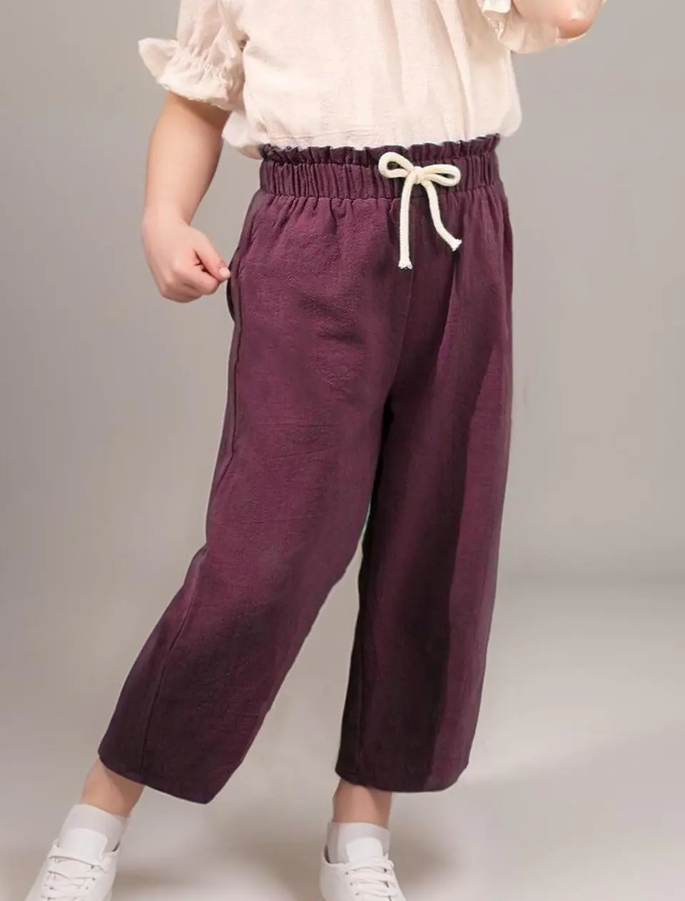 Girls Elastic Waistband Wide Leg Pants Sewing Pattern 2