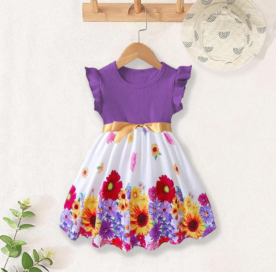 Girls Flutter Sleeve Dress Sewing Pattern PDF 2