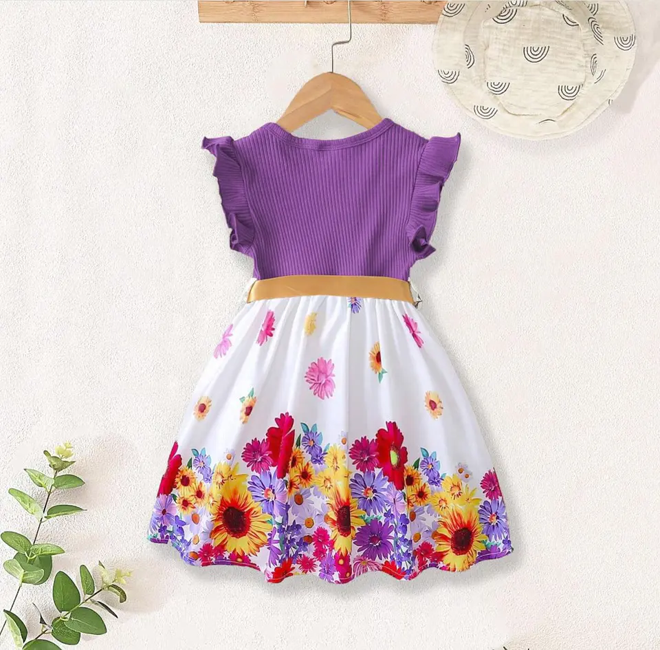 Girls Flutter Sleeve Dress Sewing Pattern PDF 3