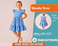 Girls Flutter Sleeve Tiered Dress Sewing Pattern - thumbnail 1