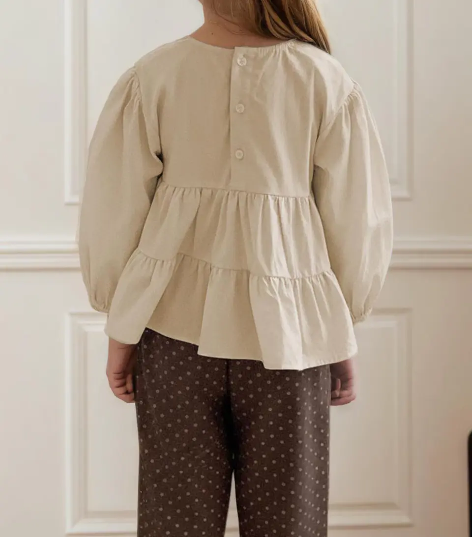 Girls Tiered Peplum Blouse Sewing Pattern 2