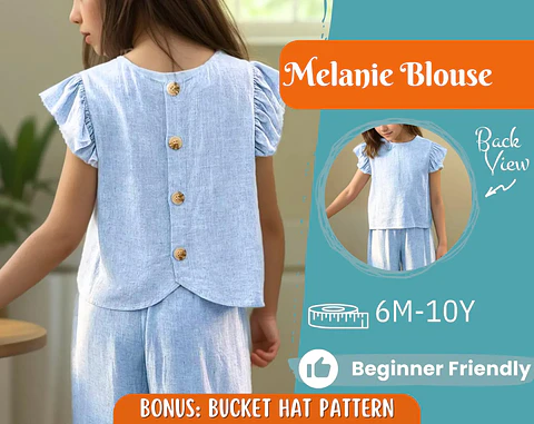 Girls Flutter Sleeve Top Sewing Pattern