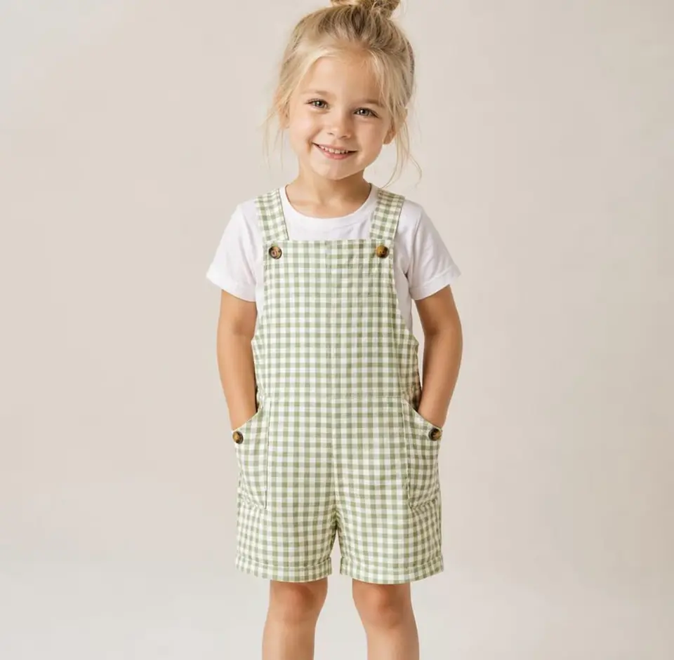 Kids Short Overalls Sewing Pattern 2