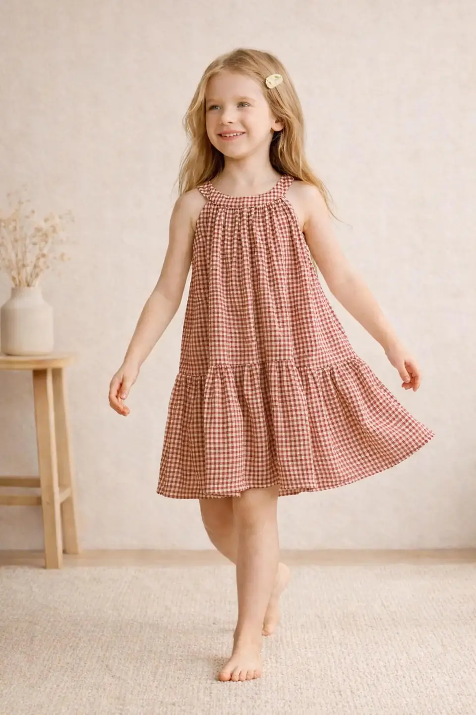 Girls Tiered Halter Neck Dress Sewing Pattern 3