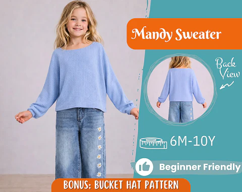 Girls Oversized Sweater Sewing Pattern