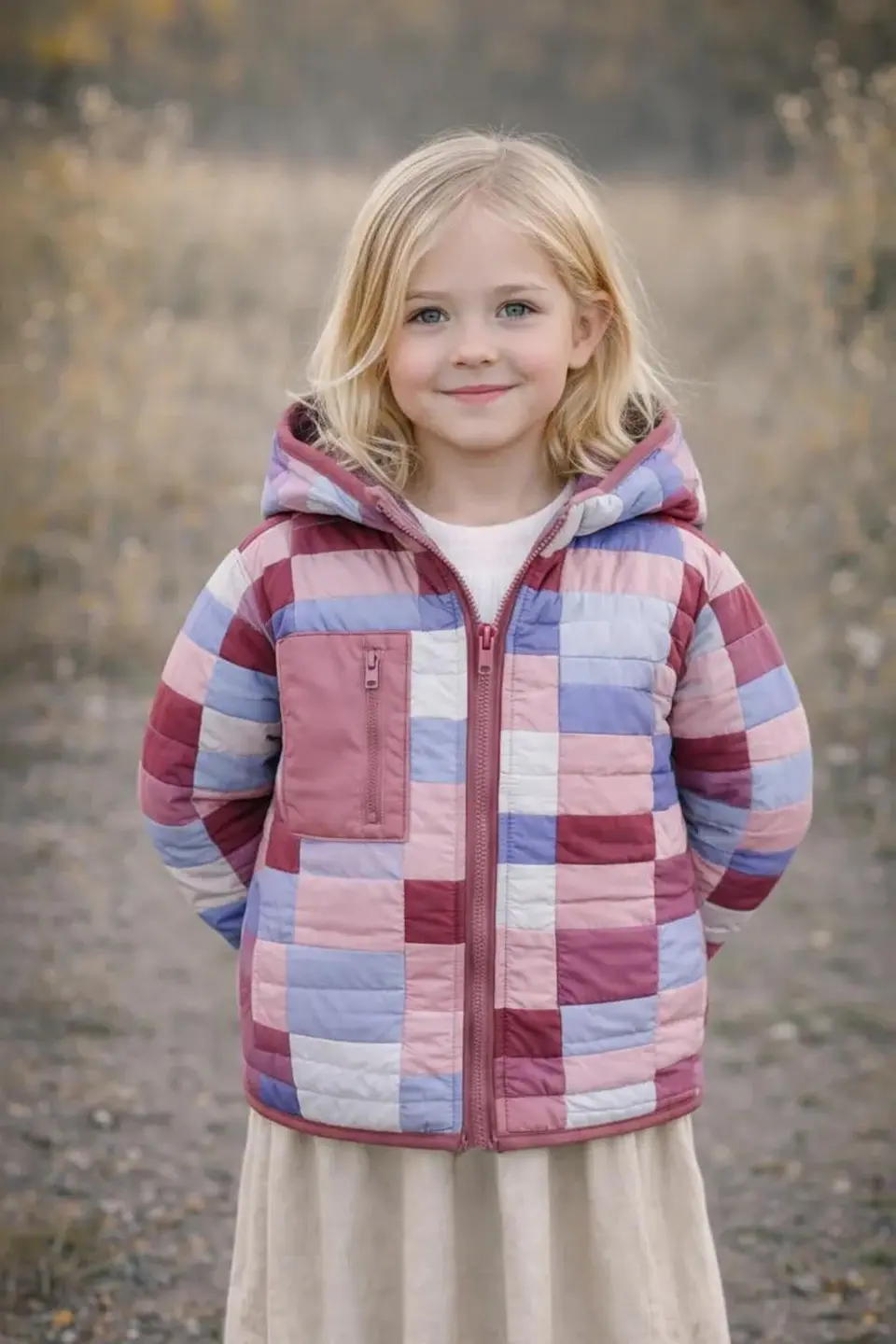 Girls Hooded Puffer Jacket Sewing Pattern 5