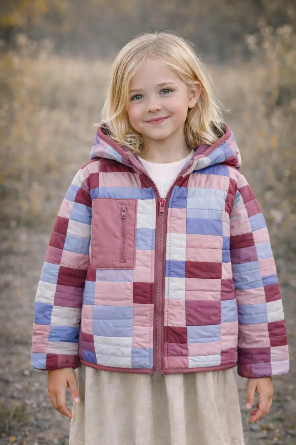 Girls Hooded Puffer Jacket Sewing Pattern 6