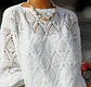White cotton jersey pattern, pineapple style - thumbnail 1