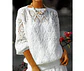 White cotton jersey pattern, pineapple style - thumbnail 3