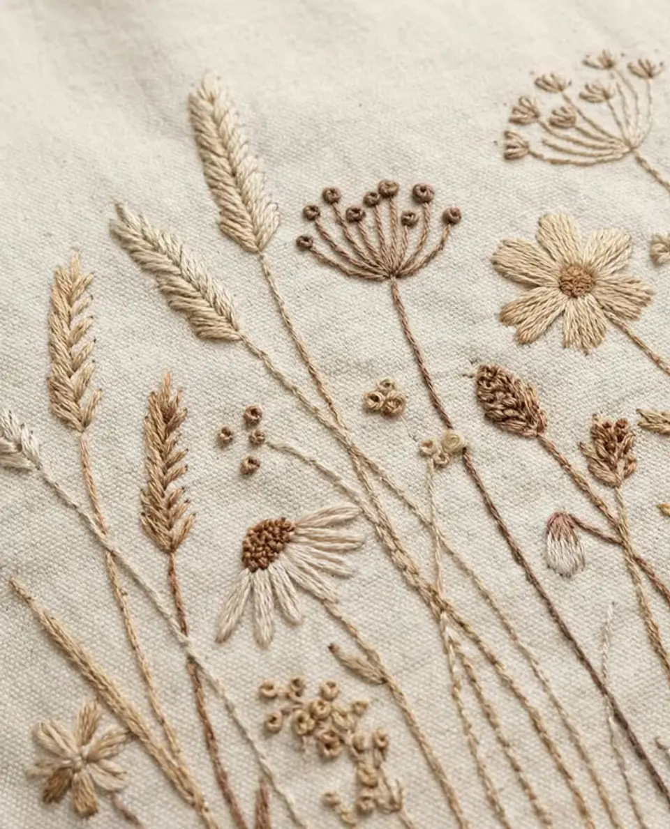 Hand Embroidery Floral Pattern PDF for boxy pouch 1