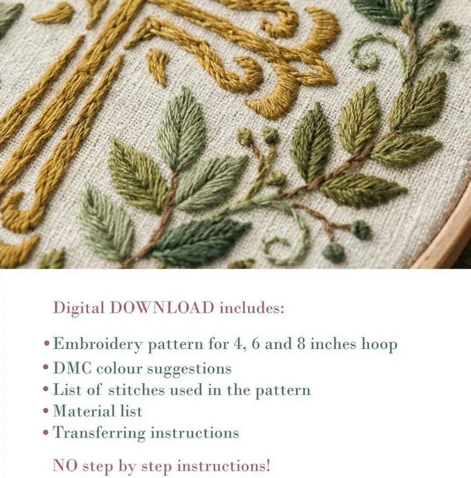 Hand Embroidery Floral Cross Pattern PDF 2