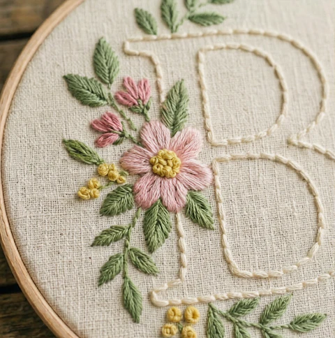 Hand Embroidery Floral Full Alphabet Pattern PDF