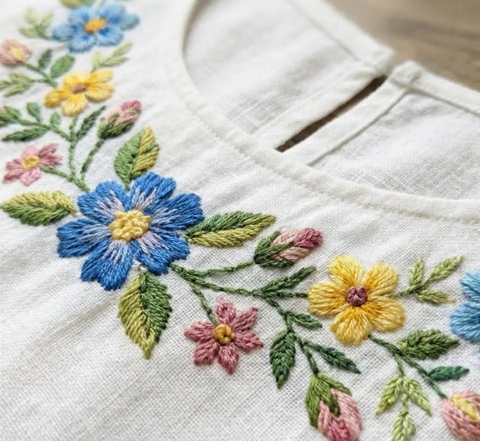 Hand Embroidery Women Shirt Floral Pattern PDF 1