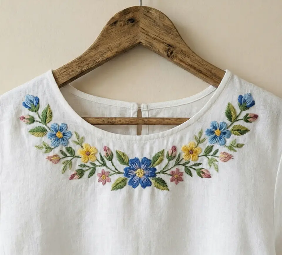 Hand Embroidery Women Shirt Floral Pattern PDF 2