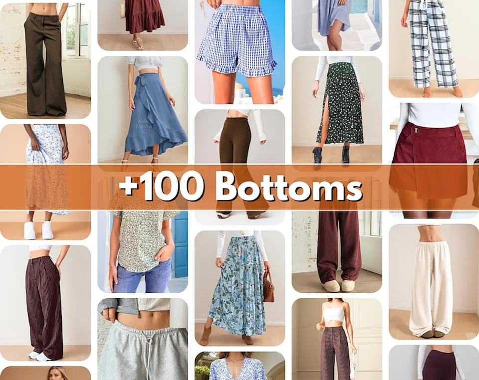 Whole Shop Bundle +570 Sewing Patterns | Sewing Patterns | Women Patterns | Men Patterns | Beginner Sewing Patterns Dress Corset Pants Top 12