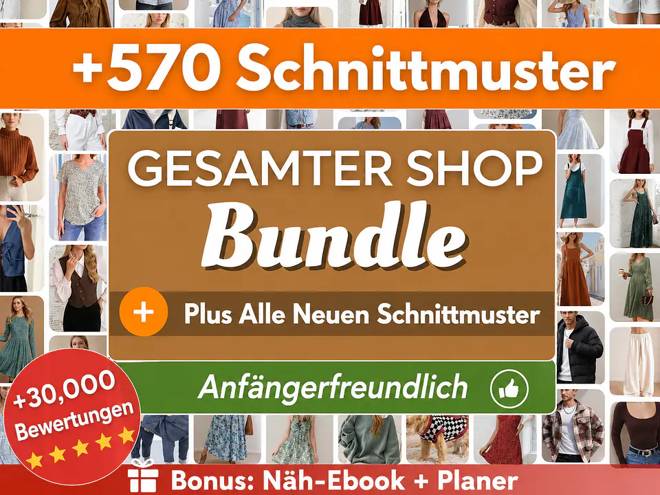 Whole Shop Bundle +530 Nähmuster | Nähmuster | Frauenmuster | Männermuster | Anfänger-Nähmuster Korsett-Hosenoberteil 1