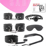 bondage sado negro 7 piezas 