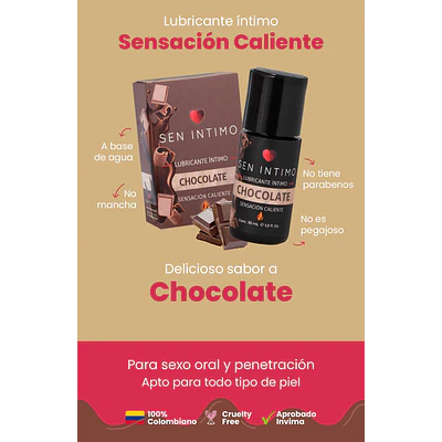 Lubricante Íntimo Chocolate Sensación Caliente x 30 ml 