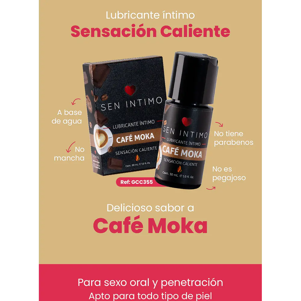 Lubricante Íntimo Cafe Moka Sensación Caliente x 30 ml 