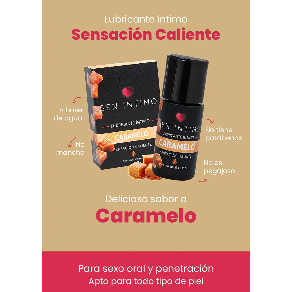 Lubricante Íntimo Caramelo Sensación Caliente x 30 ml