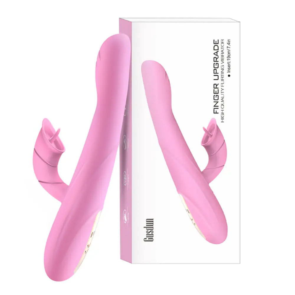 VIBRADOR ESTIMULADOR CON LENGUA Y MOVIMIENTO FRONTAL EN LA PUNTA 