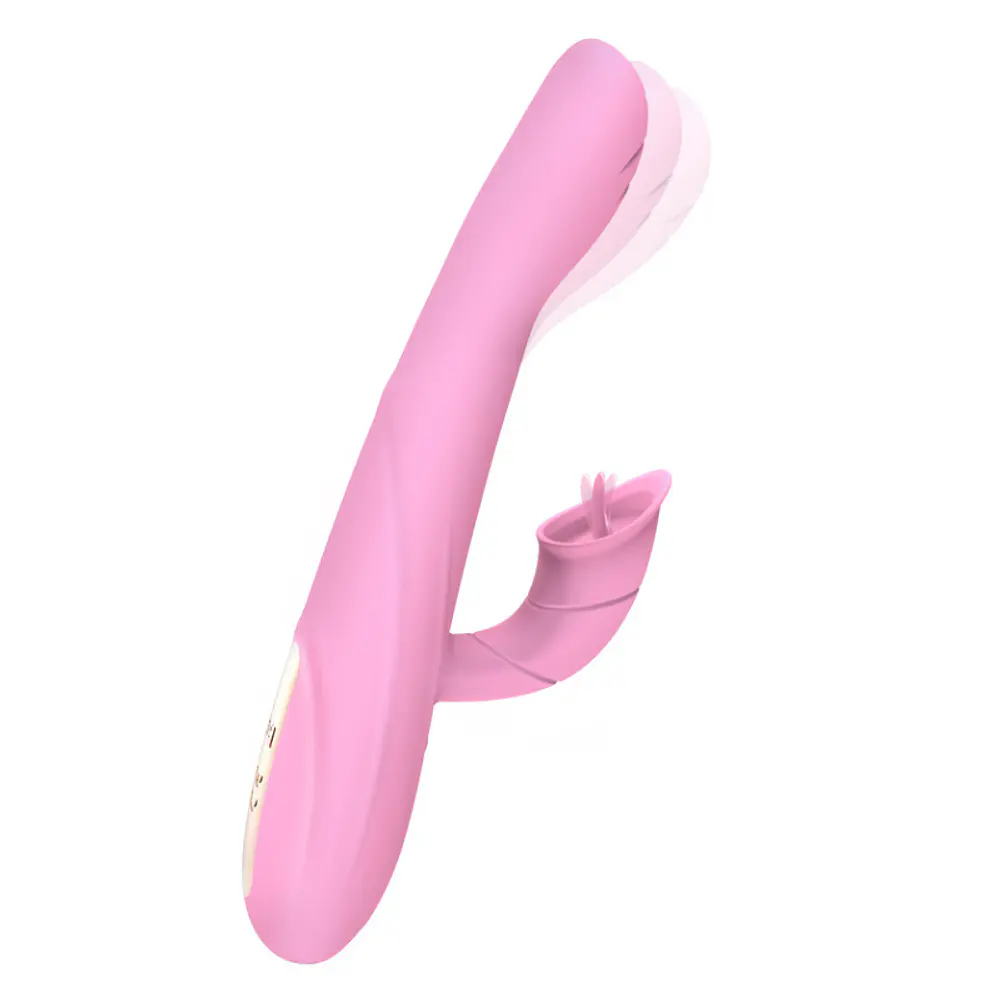 VIBRADOR ESTIMULADOR CON LENGUA Y MOVIMIENTO FRONTAL EN LA PUNTA 