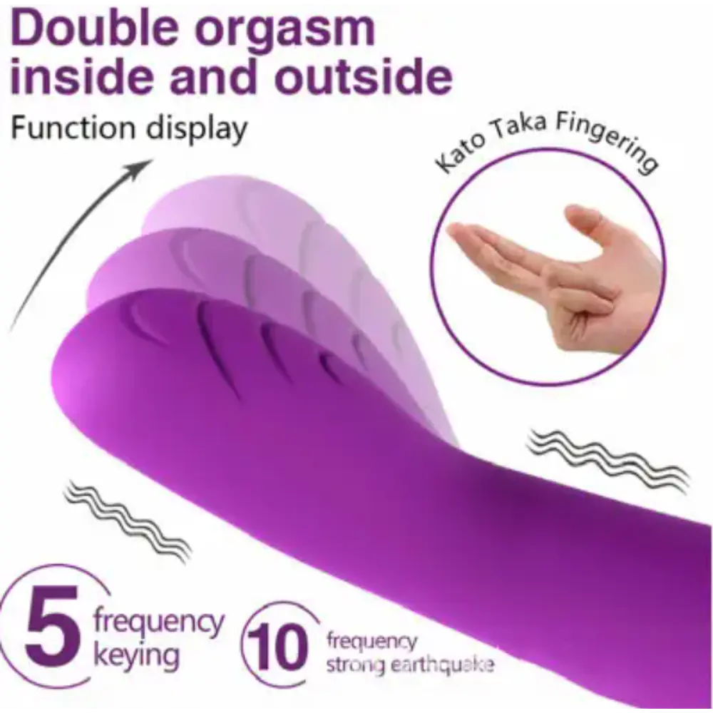 VIBRADOR ESTIMULADOR CON LENGUA Y MOVIMIENTO FRONTAL EN LA PUNTA 