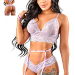 CONJUNTO EN ENCAJE CON CACHETERO SEXI 