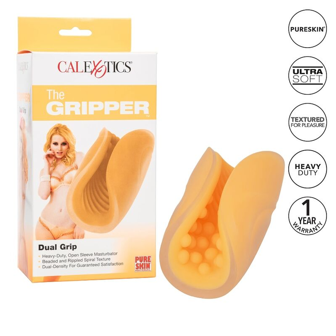 MASTURBADOR CALEX GRIP - LARANJA 9